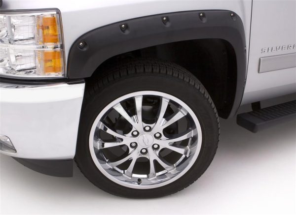 LUND RX135T Rivet Style Fender Flare Set Textured Black Finish 4 pc. Front Height 5.5 in./Coverage 2.5 in. Rear Height 5.5 in./Coverage 2.5 in. Rivet Style Fender Flare Set