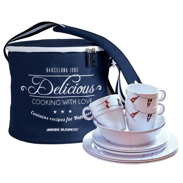 MARINE BUSINESS 12147 MELAMINE TABLEWARE & BASKET - REGATA - SET OF 16