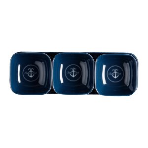 MARINE BUSINESS 14013 MELAMINE SNACK SET - SAILOR SOUL - SET OF 4