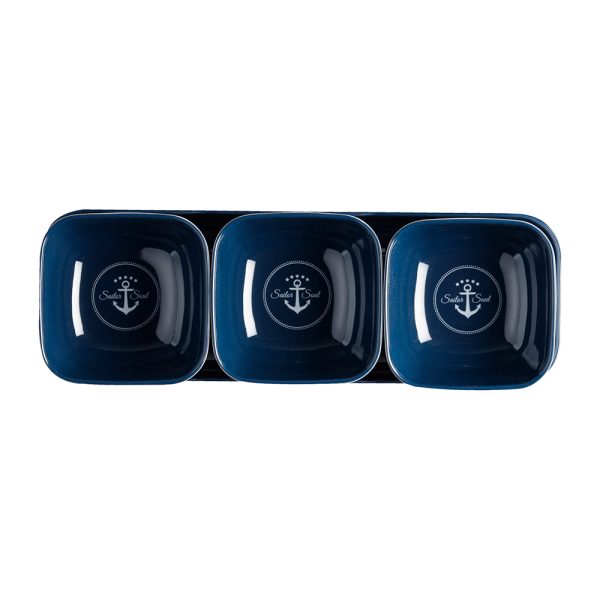 MARINE BUSINESS 14013 MELAMINE SNACK SET - SAILOR SOUL - SET OF 4