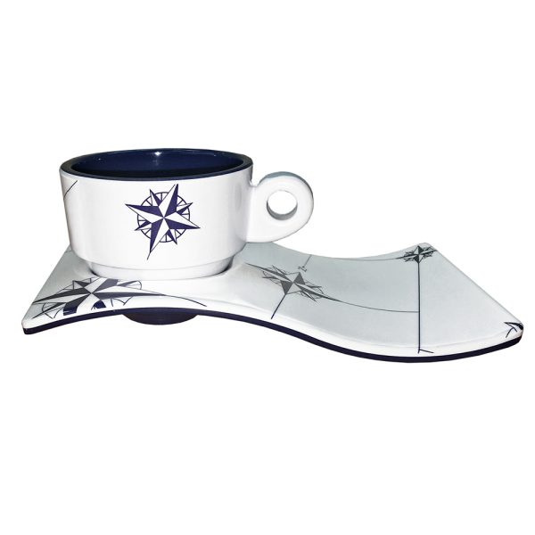 MARINE BUSINESS 15006C MELAMINE ESPRESSO CUP & PLATE COFFEE SET - NORTHWIND - SET OF 6