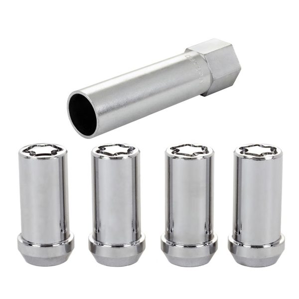 MCGARD 25240 Chrome (1/2 INCH-20 Thread Size) Tuner Style Cone Seat Wheel Lock Set
