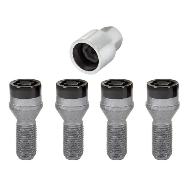 MCGARD 27326 Black Bolt Style Cone Seat Wheel Lock Set, 4 Locks / 1 Key
