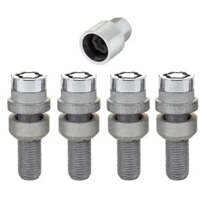 MCGARD 28020 Chrome Bolt Style Radius Seat Lock Bolt Set (M14 x 1.5 Thread Size) - Set of 4