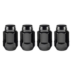 MCGARD 64029 Black Bulge Cone Seat Style Lug Nut Set (1/2 INCH-20 Thread Size) - Set of 4