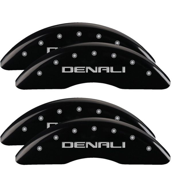 MGP CALIPER 34219SDNLBK Denali Black Powder Coat Finish, Silver Characters, Set of 4