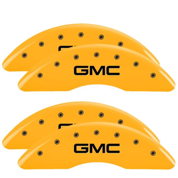 MGP CALIPER 34219SGMCYL GMC Yellow Powder Coat Finish, Black Characters, Set of 4