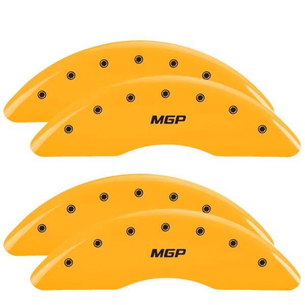 MGP CALIPER 34219SMGPYL Yellow Powder Coat Finish, Black Characters, Set of 4