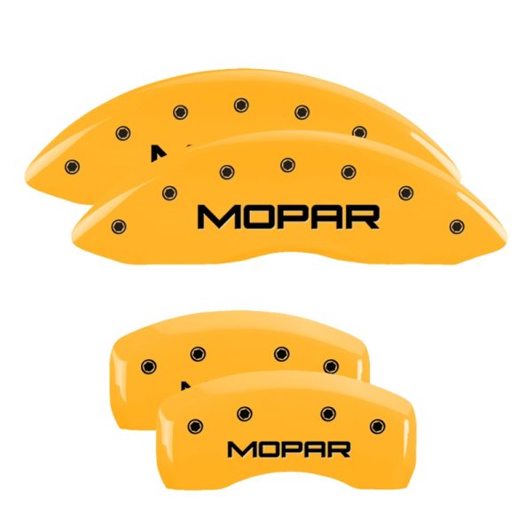 MGP CALIPER 42021SMOPYL MOPAR Yellow Powder Coat Finish, Black Characters, Set of 4