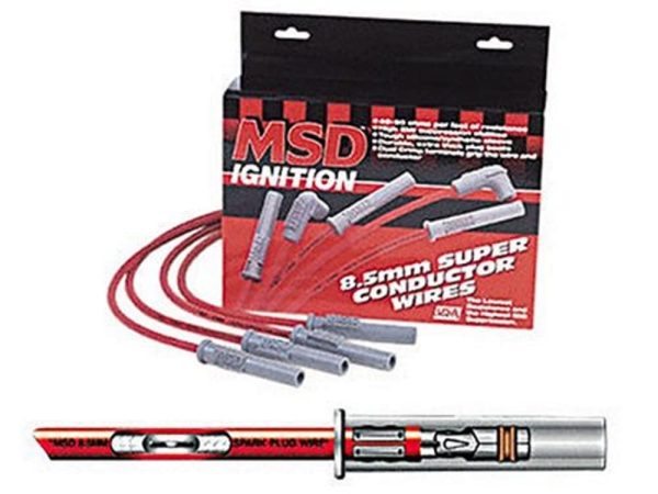 MSD 31199 Super Conductor Spark Plug Wire Set, 8 Cyl Multi-Angle Plug, Socket/HEI