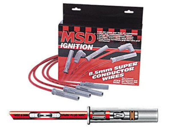MSD 31229 Super Conductor 8.5mm Spark Plug Wire Set, 8 Cylinder 90 degree Plug/90 degree Cap