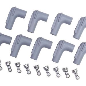 MSD 8850 POWER TOWER BOOTS /9 CARD, 90 Degree; Fits 8-1/2 Millimeter Wires; With Terminals; Silicone; Set of 9