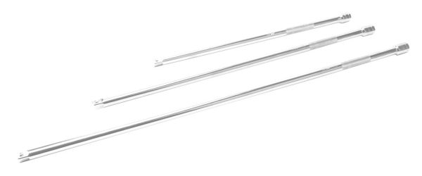 PERFORM TOOL W38139 EXTENSION BAR SET, 3/8 Inch Drive; 18 Inch/ 24 Inch/ 30 Inch Length; Chrome Plated; Vanadium Steel; Set Of 3; With Knurled Grip