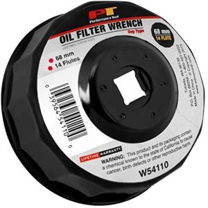 PERFORM TOOL W54110 Steel Oil Filter Wrench for 25-325-Inch Filters, 3/8-Inch Drive Tool, Fits Multiple Brands