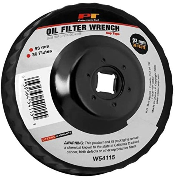 PERFORM TOOL W54115 Steel Oil Filter Wrench with 3/8-Inch Drive, Fits Multiple Brands of Oil Filters, Durable Construction for Strength