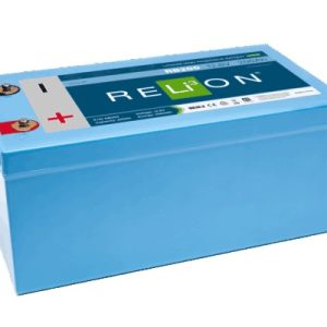 RELION RB200 12.8V 200AH 6SC LIFEPO4, Group 8D; 12 Volt; 200 AH Capacity; M8 Threaded Stud Top Terminals; Lithium; 20-1/2 Inch Length; 10-1/2 Inch Width; 8.7 Inch Height; Deep Cycle Battery; ABS Case Material