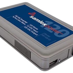 SAMLEX PST-120-12 Power Inverter; PST Series; Inverts 12 Volt DC To 120 Volt AC; 120 Watts; 1 Amp Output; 88 Percent Efficiency; With 1 AC Outlet; Low Input Voltage Warning Alarm/ Short Circuit/ Ground Fault/ Over Loading/ Reverse Polarity Protection
