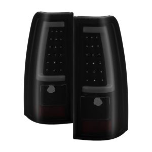 SPYDER 9048715 Tail Light Assembly; Version 3; LED; Smoke Lens; Black Housing; Red/ White Bulbs; Set Of 2