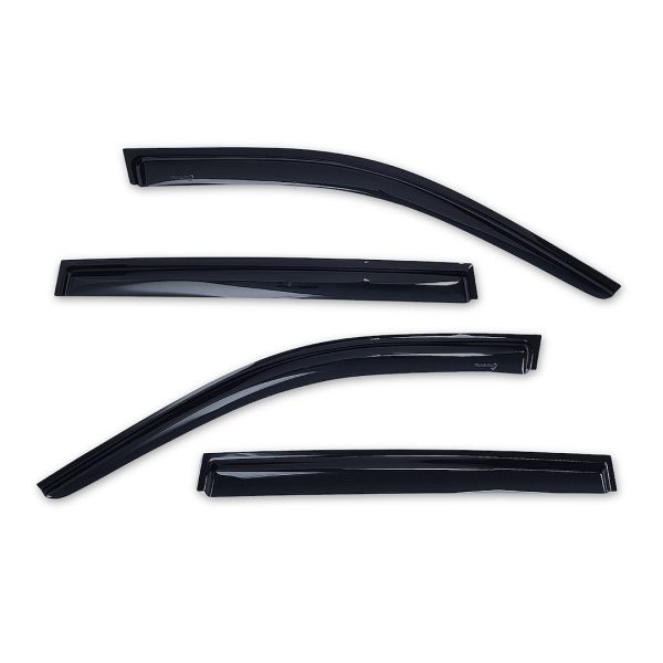 TRAILFX 4334H Rainguard; Low Profile; Fits Front And Rear; Tape-On; Smoke; Acrylic; Set Of 4