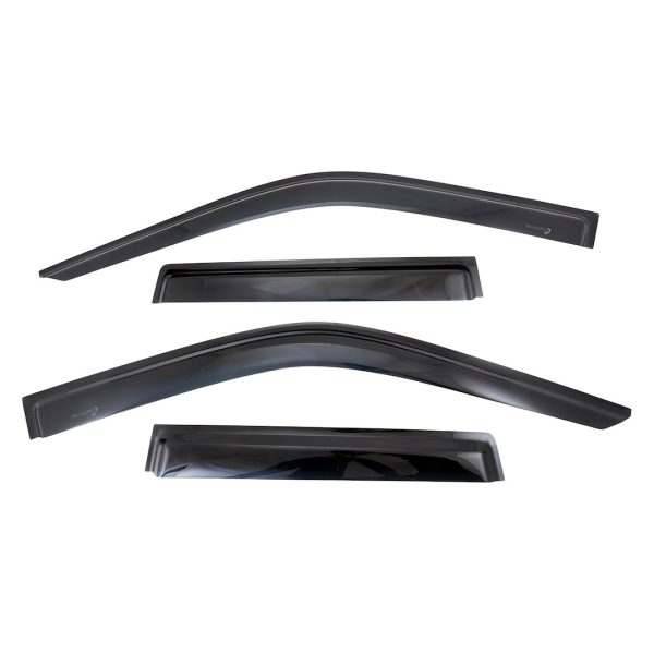 TRAILFX 4704H WINDOW VENT 4PC TUNDRA DOUBLE CAB, Low Profile; Fits Front And Rear; Tape-On; Smoke; Acrylic; Set Of 4