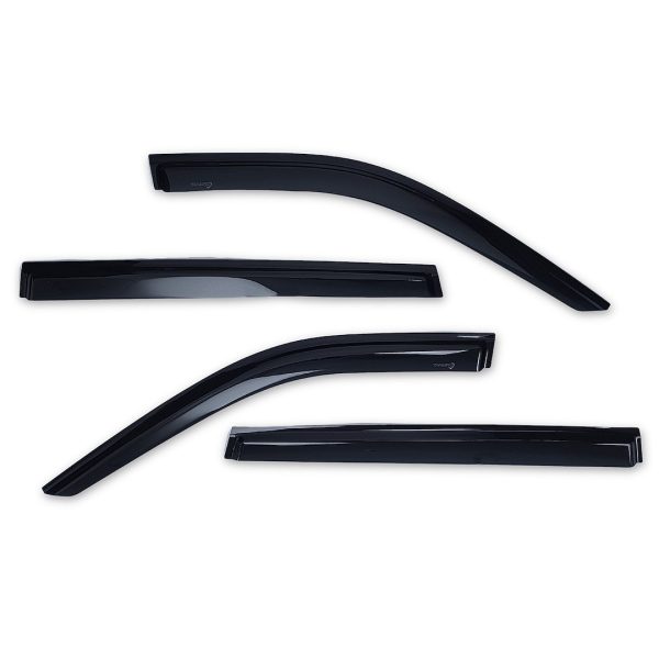 TRAILFX 4739H WINDOW VENT 4PC TOYOTA HIGHLANDER, Low Profile; Fits Front And Rear; Tape-On; Smoke; Acrylic; Set Of 4