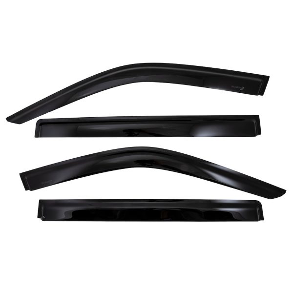 TRAILFX 4888H WINDOW VENT 4PC TUNDRA CREW MAX, Low Profile; Fits Front And Rear; Tape-On; Smoke; Acrylic; Set Of 4
