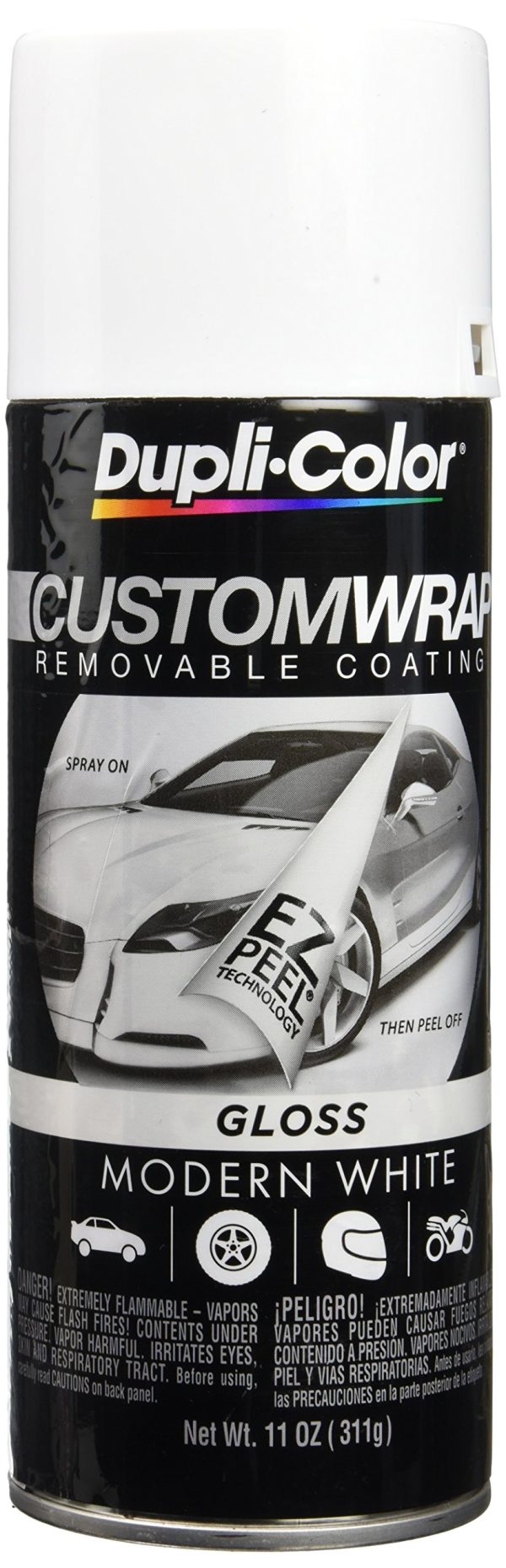 VHT CWRC841 Dupli-Color E0 Custom Wrap Gloss Removable Automotive Paint - Modern White Spray Paint - 11 oz. Aerosol Can
