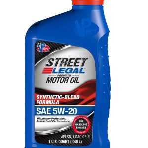 VP FUEL VP3952043 Oil; Street Legal; SAE 5W-20; Full Synthetic; 1 Quart Bottle