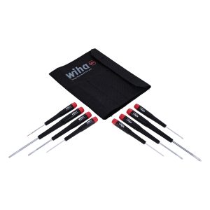 WIHA 26199 Precision Slotted and Phillips Screwdriver Set (8 Piece Set)