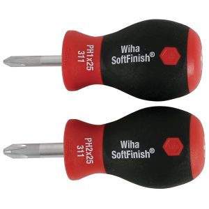 WIHA 31192 SoftFinish Stubby Phillips Screwdriver Set (2 Piece Set)