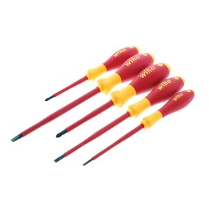 WIHA 32091 Insulated SoftFinish Slotted/Phillips Screwdriver Set (5 Piece Set)