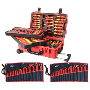 WIHA 32801 Master Electricians Insulated Tools Set In Rolling Hard Case - 112 Piece Set