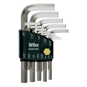 WIHA 35194 SAE Short Arm Hex L-Key Wrench Set - 13 Piece Set