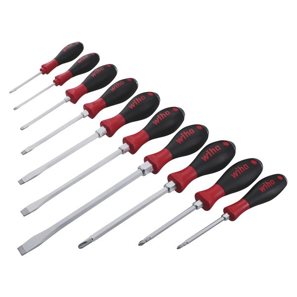 WIHA 53099 SoftFinish Extra Heavy Duty Slotted/Phillips Screwdriver Set - 10 Piece Set