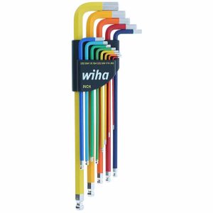 WIHA 66981 Ball End Color Coded Hex LKey Set (13 Piece Set) - SAE