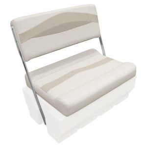 WISE BM1152-1066 Premier Series Pontoon Flip-Flop Seat Cushion Set, Stone/Mocha Java/Khaki