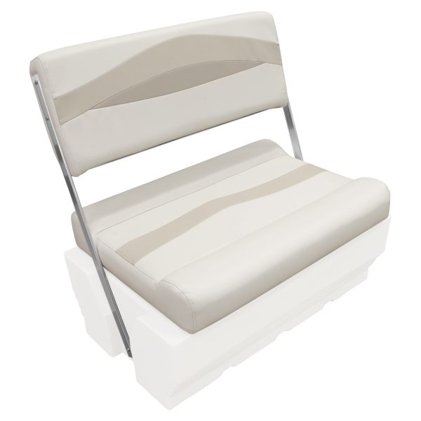 WISE BM1152-1066 Premier Series Pontoon Flip-Flop Seat Cushion Set, Stone/Mocha Java/Khaki