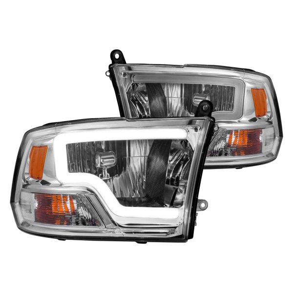 ANZO 111516 2009-2018 Ram 1500/2500/ 3500 Crystal Headlights w/Light Bar Chrome Housing