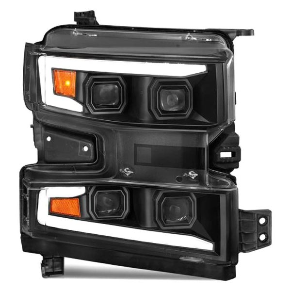 ANZO 111566-L 19-22 Chevrolet Silverado 1500 LED Proj HL w/LGT Bar SwBk Seq. Blk w/in. Light - Driver Side ON