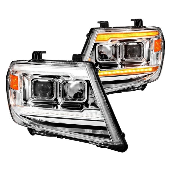 ANZO 111598 Chrome Projector Headlights With Sequential LED DRL