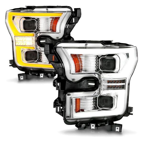 ANZO 111605 Chrome Seqential DRL Bar Projector LED Headlights