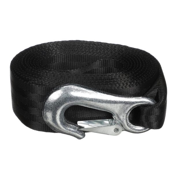 ATTWOOD 111477 11147-7 Trailer Winch Strap, Sewn-Loop End, 20 Feet Long, Rated for Winches Up to 2,000 Pounds, Forged Steel Snap Hook