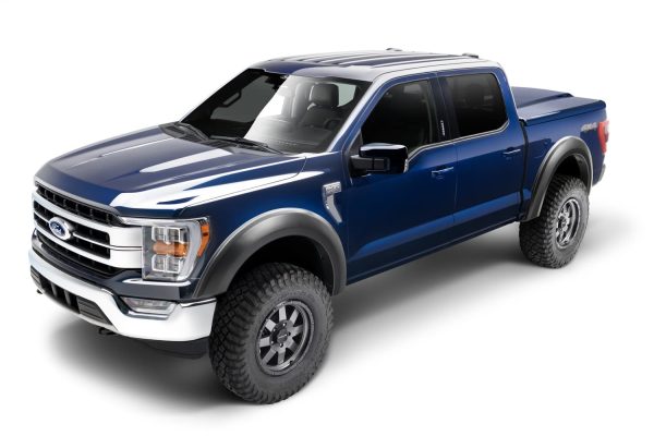 BUSHWACKER 20964-02 Extend-A-Fender Extended Front & Rear Fender Flares | 4-Piece Set, Black, Smooth Finish Fits 2021 - 2024 Ford F-150 (Excludes Lightning)