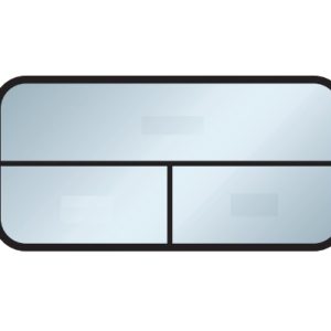 LIPPERT V000341821 Side Window; 3000 Series Single Vent/ Side Exit; Street Use; Glass; Adhesive Bonded Installation; 42 Inch x 36 Inch x 17 Inch; G20 Tint; Black Frame