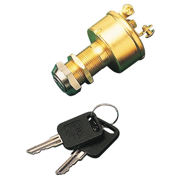 SEA-DOG 420350-1 BRASS 3-POSITION KEY IGNITION SWITCH