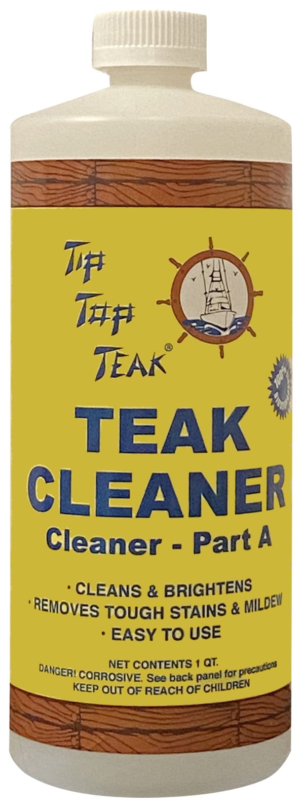 TIP TOP TEAK TC861 Boat Deck Cleaner; Use To Clean And Brightens The Wood By Removing Tough Stains/ Mildew And Grayness; 32 Ounce Bottle; Single
