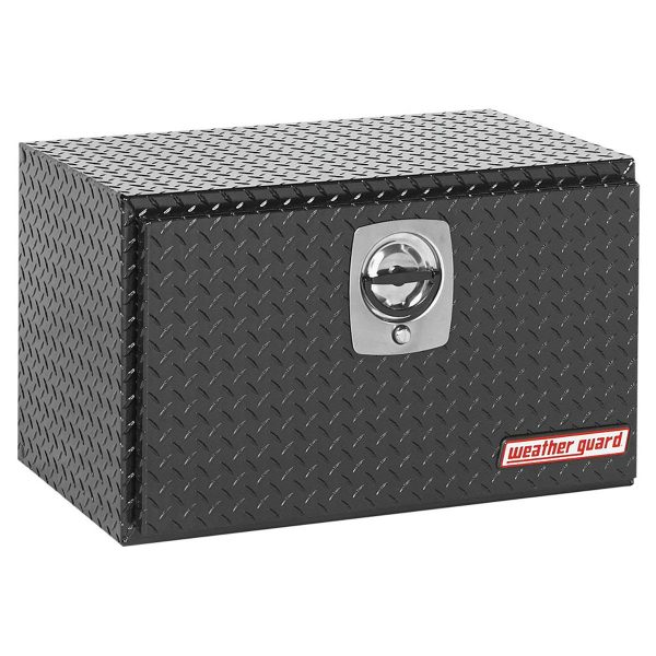 WEATHER GUARD 631-5-02 Tool Box; Underbed; Single Door; Diamond Tread; Black; Aluminum; 30-1/8 In L x 18 In W x 18 In H; 5.4 Cubic Ft Capacity