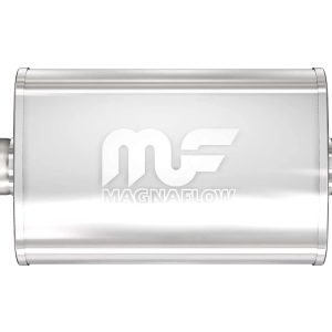 MAGNAFLOW 11219 Exhaust Muffler 3 INCH/3 INCH Inlet/Outlet, 4x9x14 INCH Oval, Stainless Steel, Satin Finish