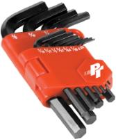 PERFORM TOOL W86102 11-Piece SAE Folding Hex Key Set with Black Oxide Finish and Organizer