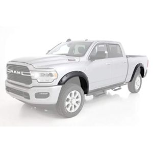 BUSHWACKER 50931-02 Extend-A-Fender Extended Front & Rear Fender Flares | 4-Piece Set, Black, Smooth Finish Fits 2019-2022 Dodge RAM 2500, 3500